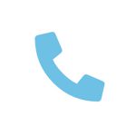 phone symbol blue